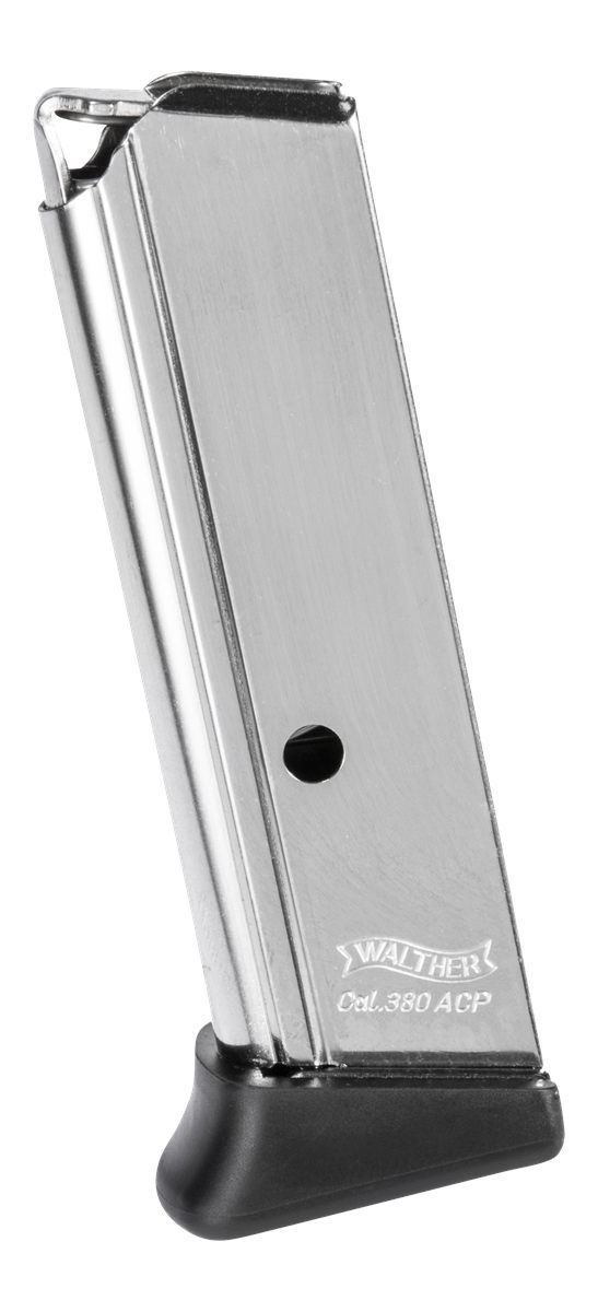 Walther Arms 2246012 PPK/S 7rd Detachable w/Finger Rest 380 ACP Nickel Stee