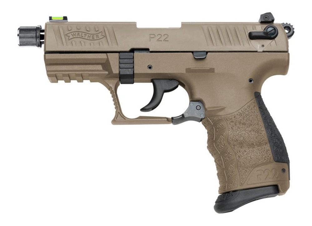 Walther Arms Tactical P22Q .22LR 10rd Magazine 3.4in Barrel Full FDE with T
