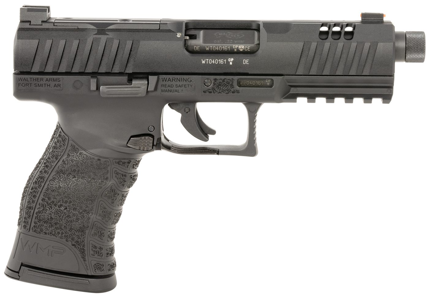 Walther Arms 5220301 WMP 22 Mag 15+1 4.90in Black Steel Threaded Barrel, Op