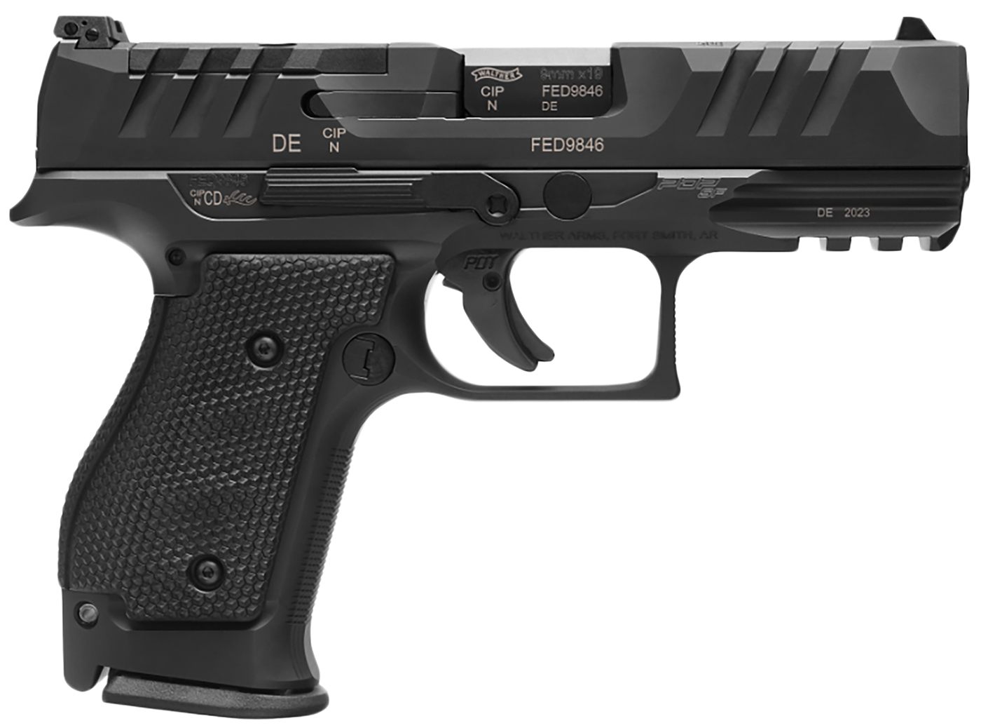 Walther Arms 2872111 PDP Steel 9mm Luger 15+1 4in Black Barrel, Matte Tenif