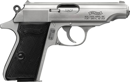 Walther PP Stainless Handgun .32 Auto 8rd Magazines(2) 3.9in Barrel view 2