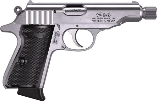 Walther dWALTHER PP SD 32ACP Pistol Stainless 3.9in Threaded Barrel 8RD Mag view 2