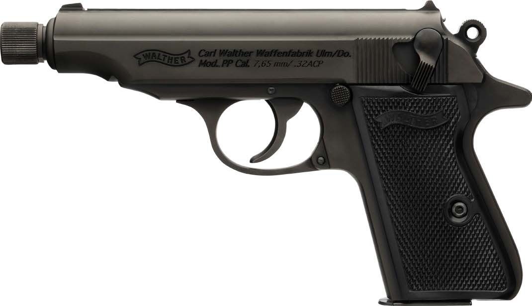 Walther Arms dWALTHER PP SD 32ACP Pistol Black 3.9in Threaded Barrel 8RD Ma