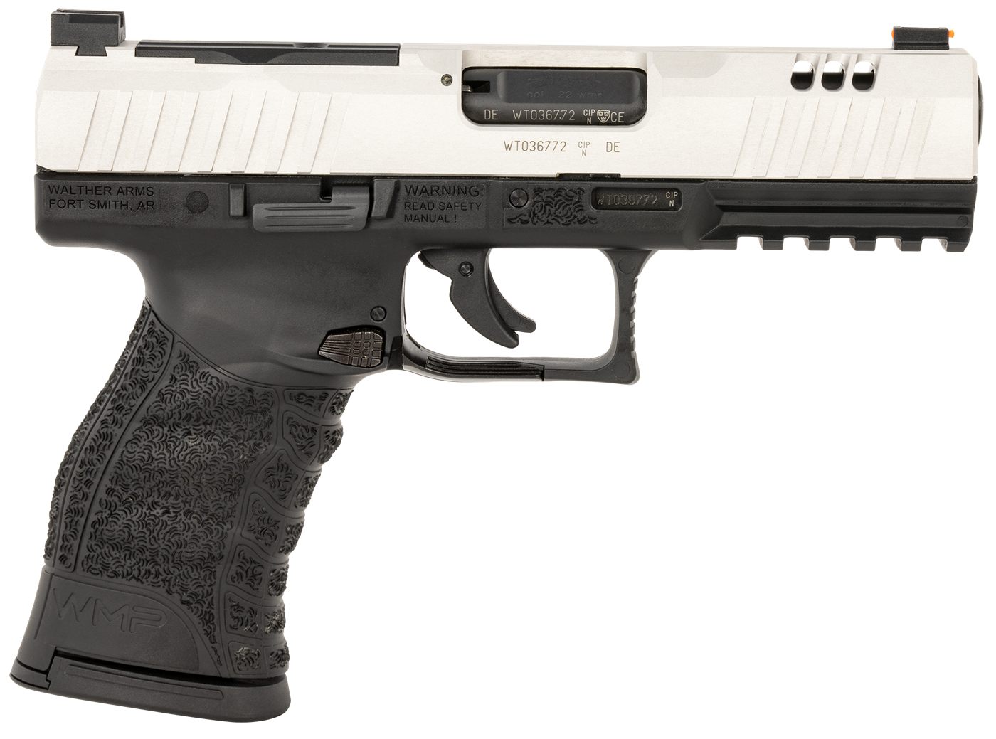 Walther Arms 5220306 WMP Full Size 22 WMR 15+1 4.50in Stainless Steel Barre
