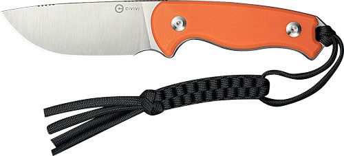 Civivi Knife Timberbark 3.2in Fixed Orange/Satin G10 Stnwash view 3