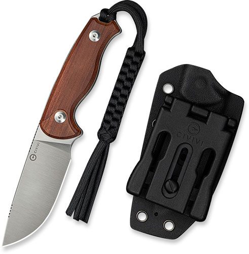 Civivi Knife Timberbark 3.2in Fixed Guibourtia Wood/Satin view 2