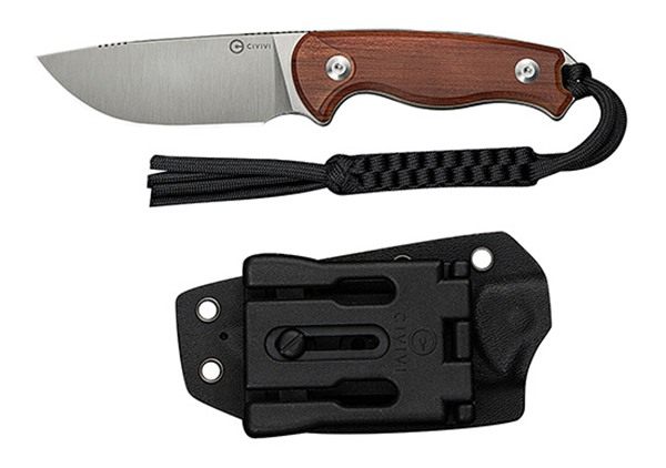 Civivi Knife Timberbark 3.2in Fixed Guibourtia Wood/Satin view 3