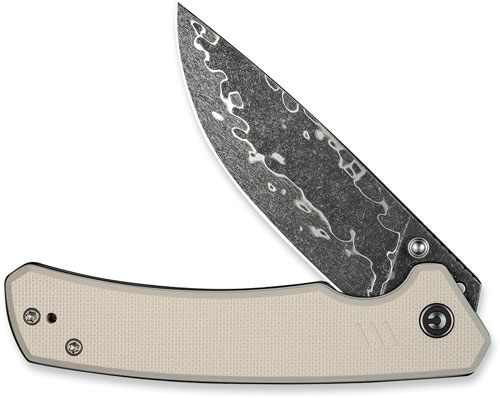 Civivi Knife Merit 3.28in Ivory G10/Damascus Liner Lock view 2