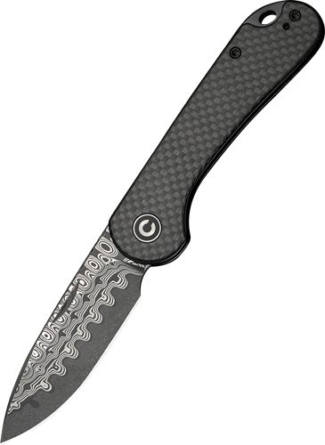 Civivi Knife Elementum Slip Joint 2.9in Crbn FBR/Damascus