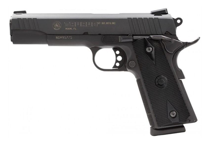 Taurus 1-191101FS 1911 Full Size 45 ACP 8+1 5in Matte Stainless Steel Barre view 3