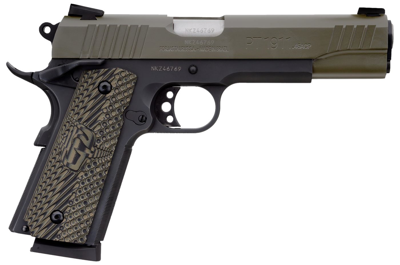 Taurus 1191101MGVZ 1911 45 ACP 8+1 5in Barrel, Matte Black Finish Beavertai