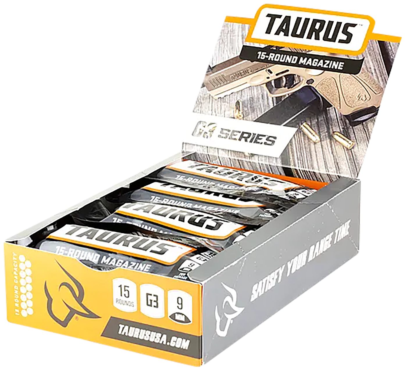 Taurus 389-0009-01 G3 Magazine Pop Display 15rd 9mm Luger Black Steel w/ Po