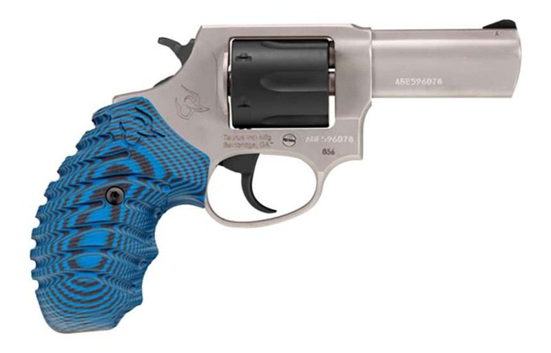 Taurus 856 3inDEFENDER 38 SPL+P 6-Shot SS BLK Cylinder Blue VZ Grip Optic R