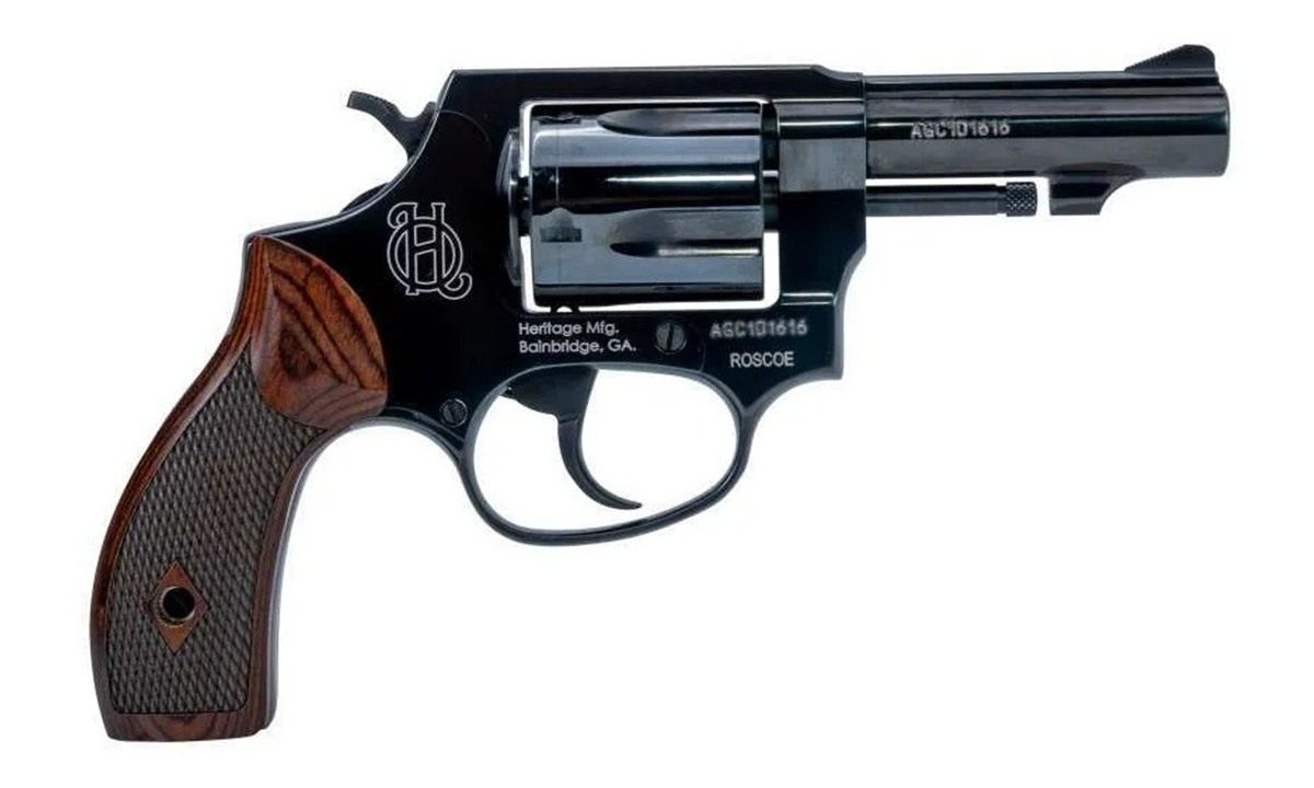 Heritage Mfg HR38B3W Roscoe Small 38 Special +P 5rd 3in Black Polished Allo view 2