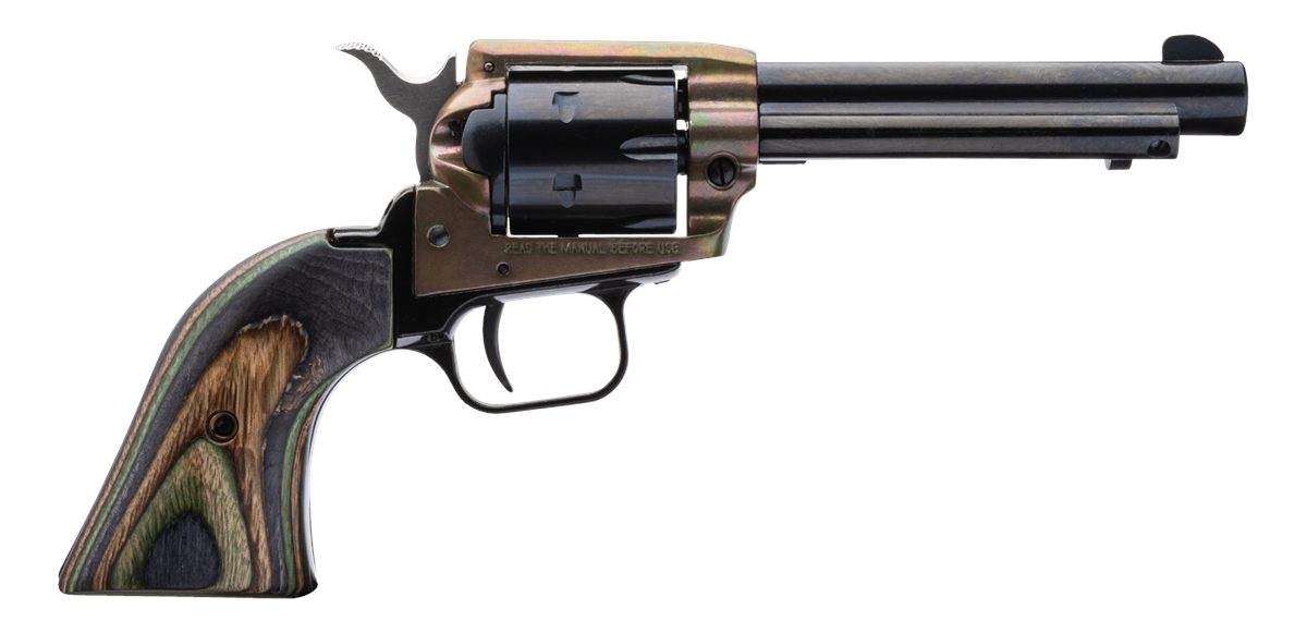 Heritage Mfg RR22MCH4 Rough Rider 22 LR/22 WMR 6 Shot, 4.75in Black Steel B