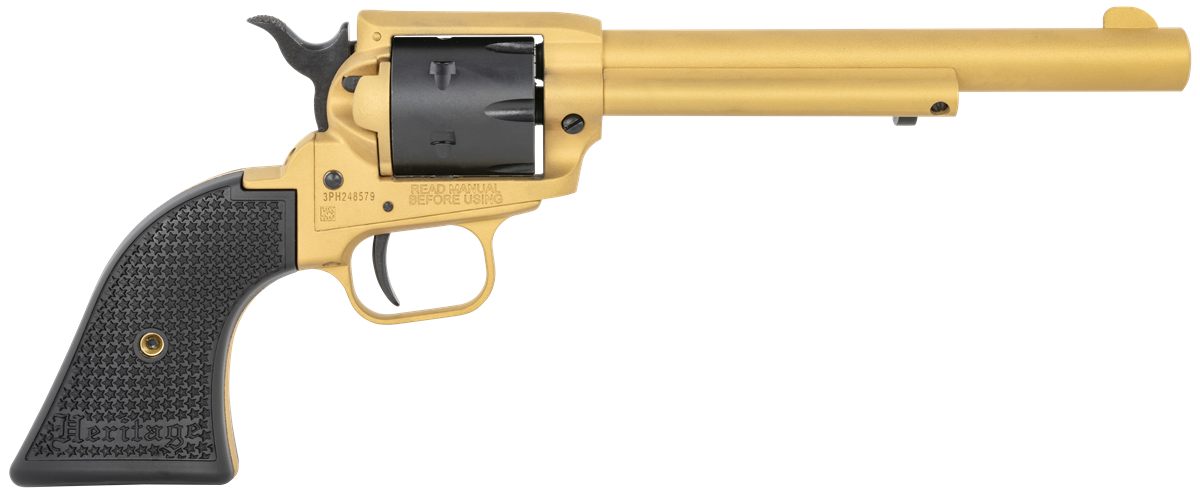 Heritage Manufacturing Mfg RR22S6 Rough Rider 22 LR 6 6.50in, Gold Cerakote