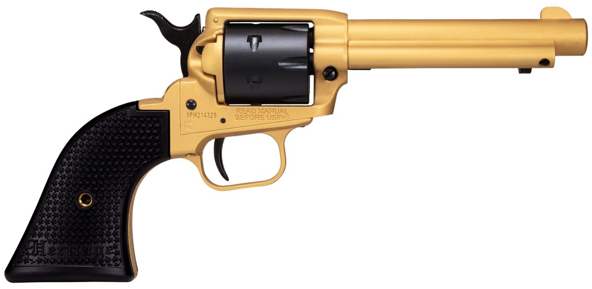 Heritage Manufacturing Mfg RR22S4 Rough Rider 22 LR 6 Shot 4.75in Gold Cera