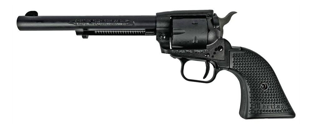 Heritage Mfg SRR22BS6PG Rough Rider 22 LR 6 Shot, 6.50in Black Satin Steel view 2