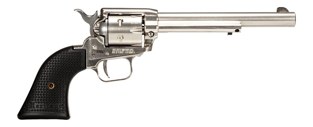 Heritage Mfg RR22NI6 Rough Rider 22 LR 6rd 6.50in Nickel Steel Barrel, Alum