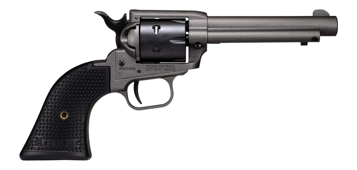 Heritage Mfg SRR22C4 Rough Rider 22 LR 6rd 4.75in, Tungsten Gray Barrel, Bl