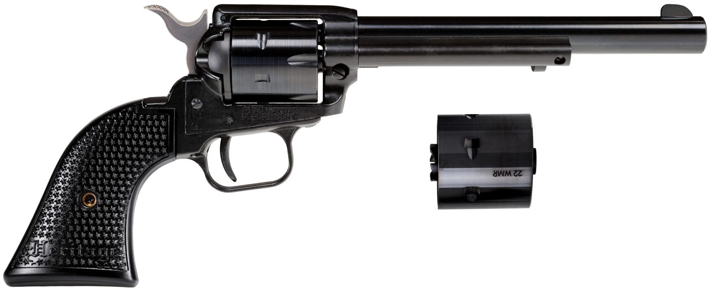 Heritage Mfg RR22MB6PG Rough Rider 22 LR/22 WMR 6 Shot, 6.50in Black Steel