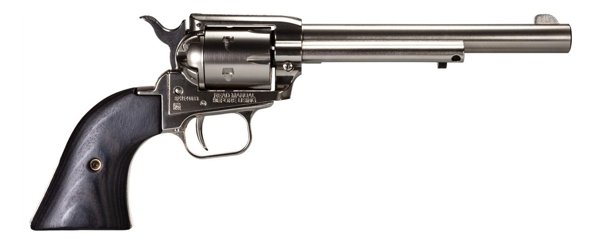 Heritage Mfg RR22NI6BW Rough Rider 22 LR 6rd 6.50in Nickel Steel Barrel, Al