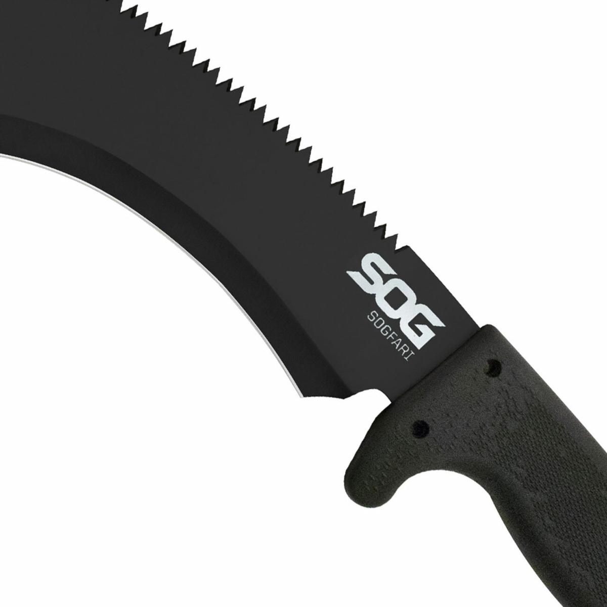 SOG Knives 12in Black Hardcased 3 Cr13 MoV SS Blade Kraton Handle 18in Long