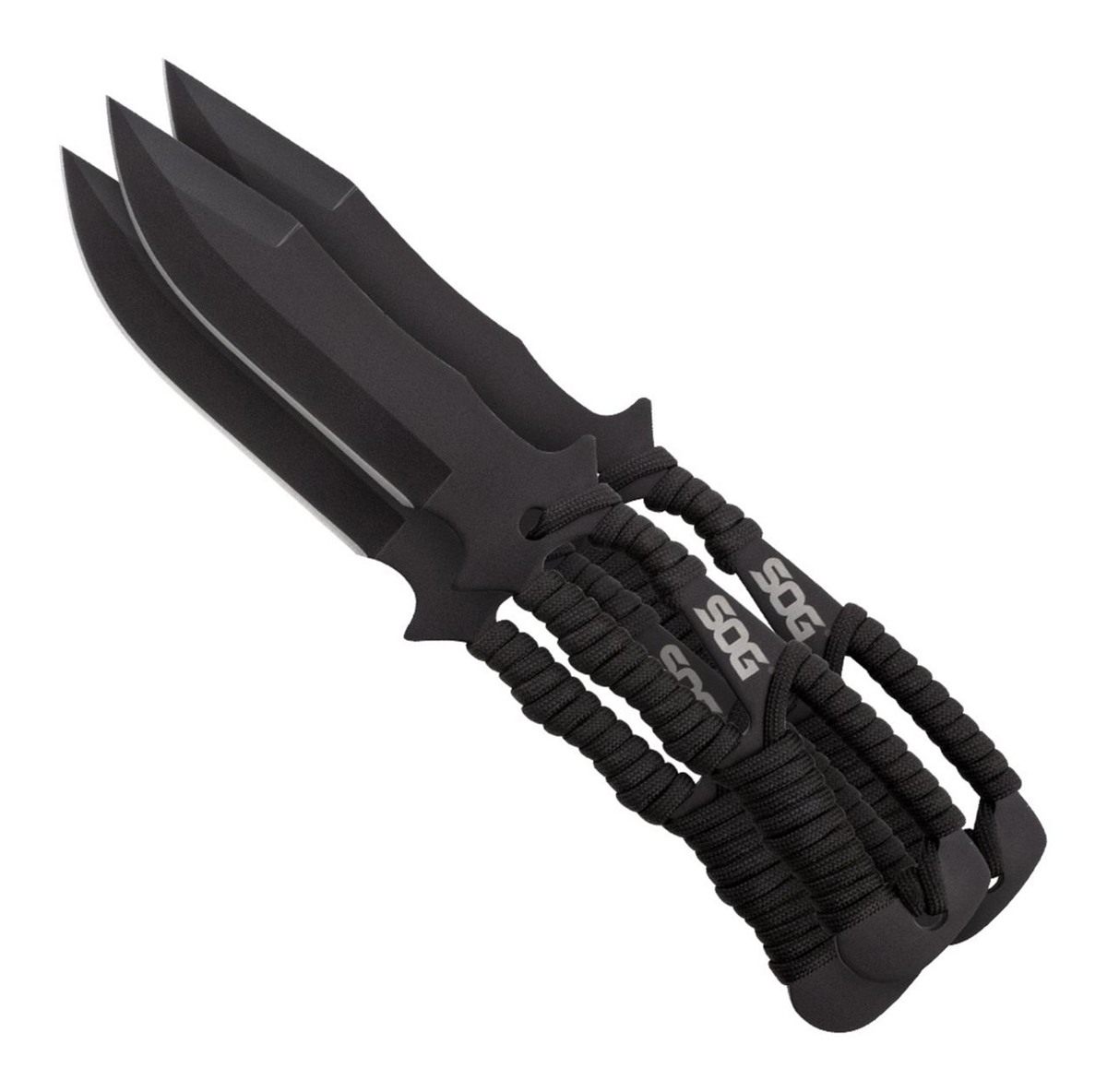 Sog Specialty Knives Throwing Pack-Paracord Handles-Nylon Sheath-Black