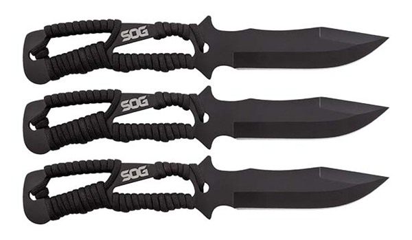 Sog Specialty Knives Throwing Pack-Paracord Handles-Nylon Sheath-Black view 4