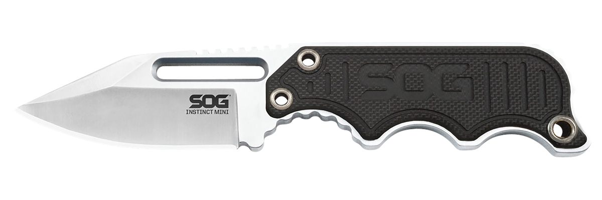 SOG Knives Instinct Mini 1.90in Fixed Clip Point Plain Satin Polished 5 Cr1