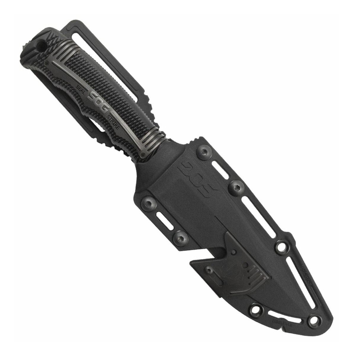 SOG Knives Seal Strike 4.90in Fixed Clip Point Part Serrated AUS-8A SS Blad view 2