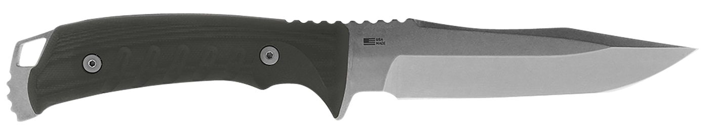 SOG Knives Pillar 5in Fixed Clip Point Plain Stonewashed S35VN SS Blade Bla
