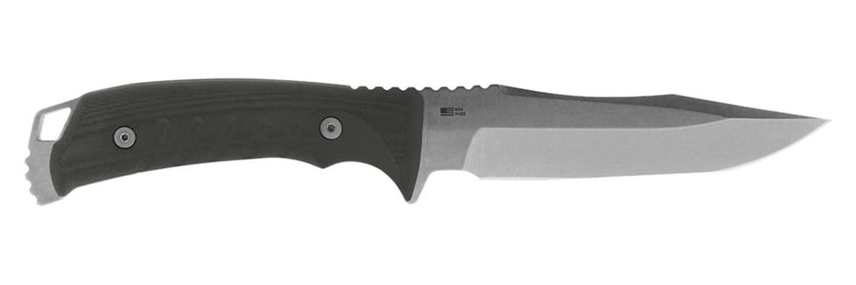 SOG Knives Pillar 5in Fixed Clip Point Plain Stonewashed S35VN SS Blade Bla view 6
