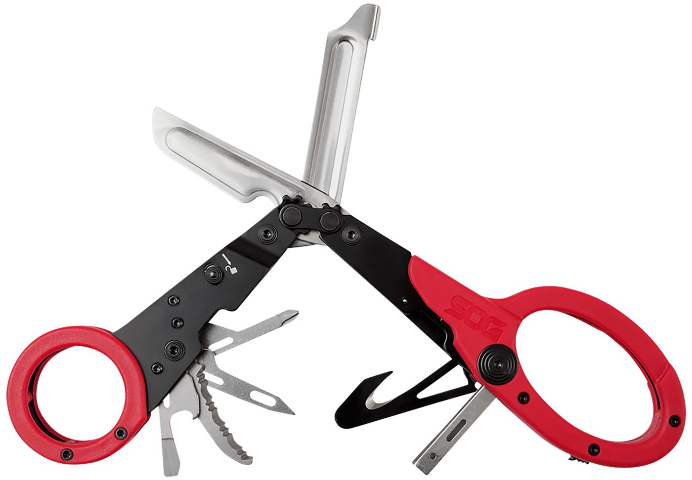 SOG Knives ParaShears 3 Cr13 MoV SS Plain Blade Red Features 11 Tools