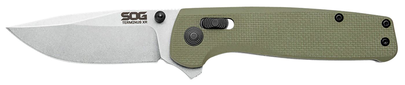 SOG Knives Terminus XR 2.95in Folding Clip Point Plain Stonewashed BD1 Stee