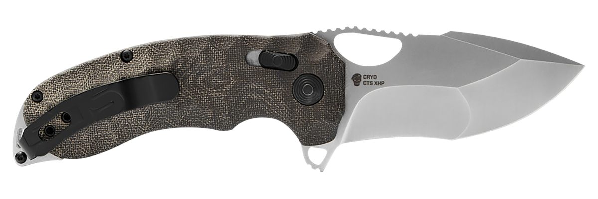 SOG Knives Kiku XR 3.03in Folding Tanto Plain Satin CTS XHP Steel Blade Dee