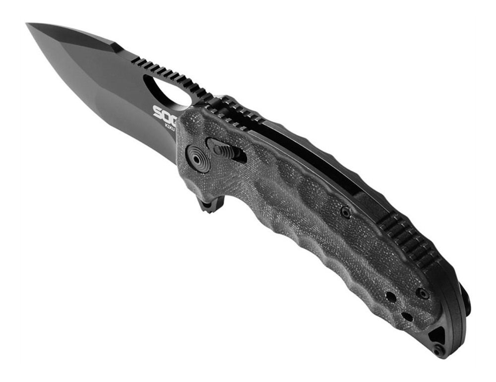 SOG Knives Kiku XR 3.03in Folding Tanto Plain Satin CTS XHP Steel Blade Dee view 3