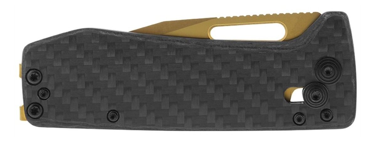 SOG Knives Ultra XR 2.80in Folding Clip Point Plain Gold TiNi Cryo S35NV St view 4