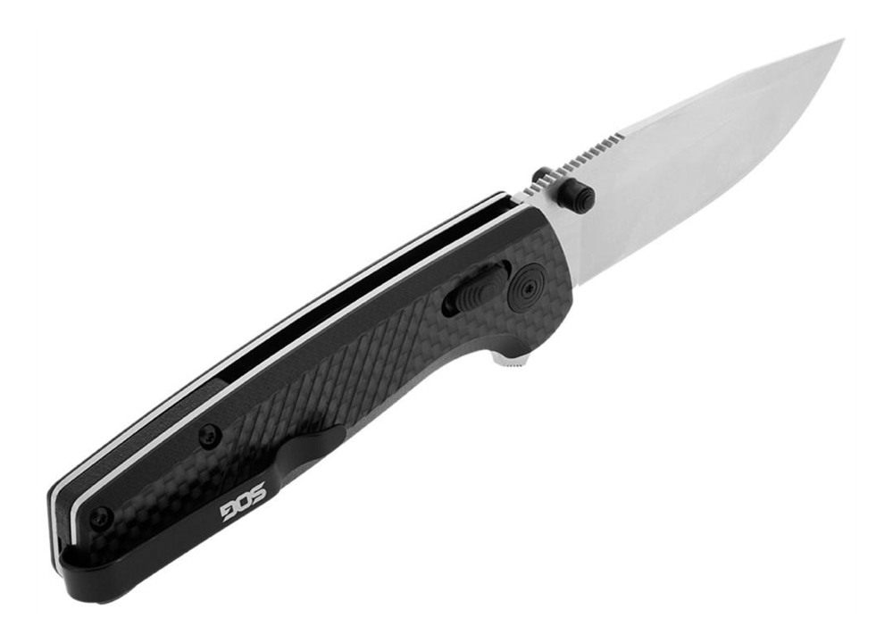 SOG Knives Terminus XR 2.95in Folding Clip Point Plain Satin CPM S35VN SS B view 2