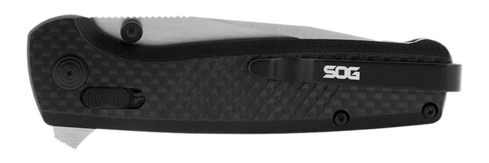 SOG Knives Terminus XR 2.95in Folding Clip Point Plain Satin CPM S35VN SS B view 3