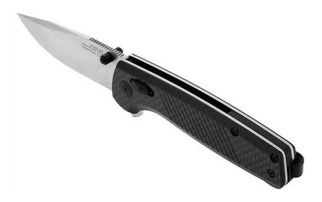 SOG Knives Terminus XR 2.95in Folding Clip Point Plain Satin CPM S35VN SS B view 4