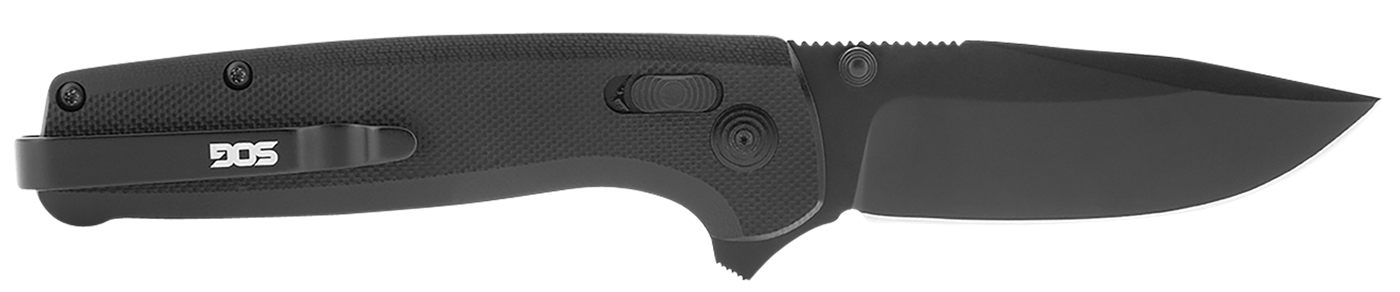SOG Knives Terminus XR 2.95in Folding Clip Point Plain Black D2 Steel Blade