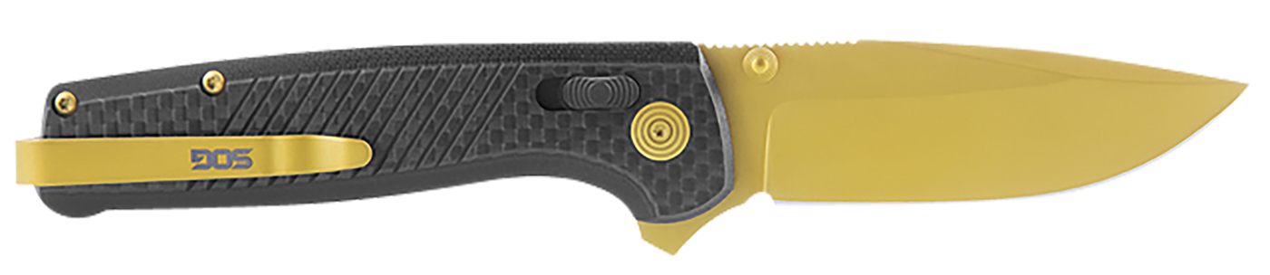 SOG Knives Terminus XR LTE 2.95in Folding Clip Point Plain Gold TiCN Cryo C