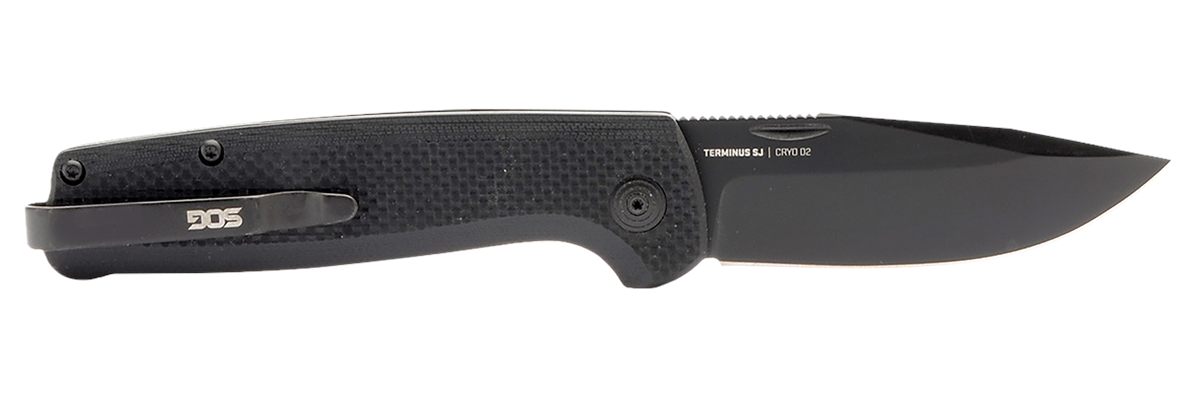 SOG Knives Terminus SJ 2.90in Folding Clip Point Plain Stonewashed Cryo D2