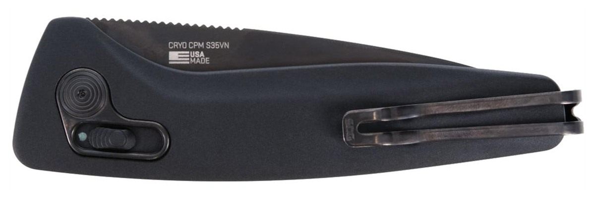 SOG Knives One-Zero Auto 3.10in Folding Plain Black Chrome CPM S35VN SS Bla view 3