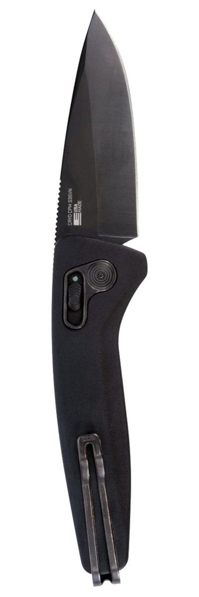 SOG Knives One-Zero Auto 3.10in Folding Plain Black Chrome CPM S35VN SS Bla view 6