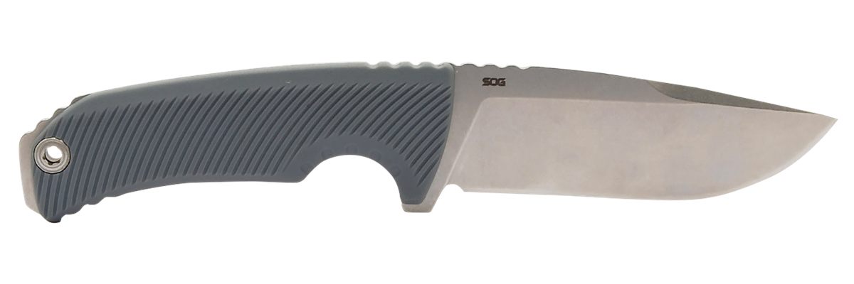 SOG Knives Tellus FX 4.20in Fixed Clip Point Plain Stonewashed Cryo 440C SS