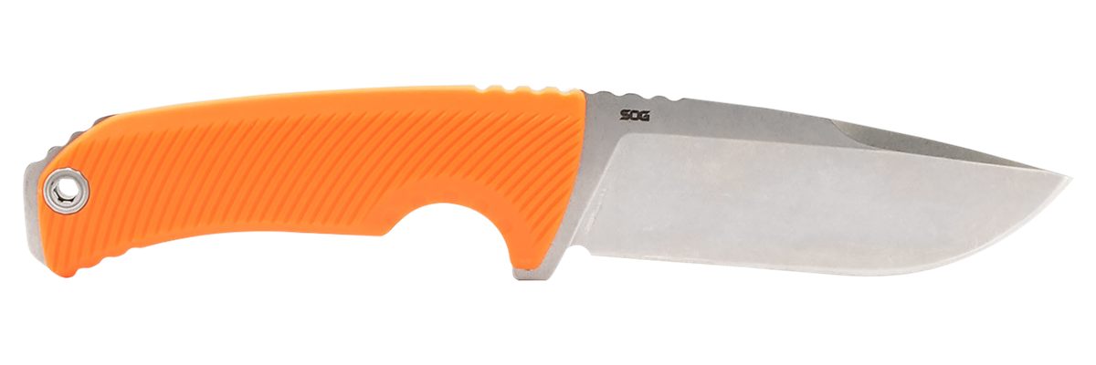 SOG Knives Tellus FX 4.20in Fixed Clip Point Plain Stonewashed Cryo 440C SS