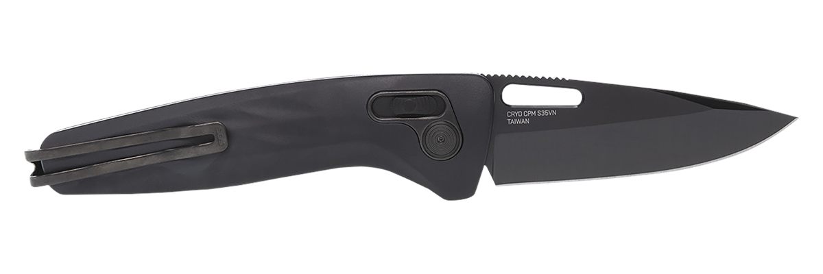 SOG Knives One-Zero XR 3.10in Folding Plain Black Chrome Cryo CPM S35VN Ste