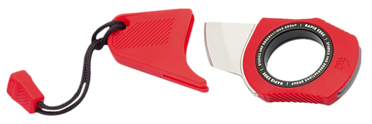 SOG Knives Rapid Rescue Red Aluminum Stonewashed Blade